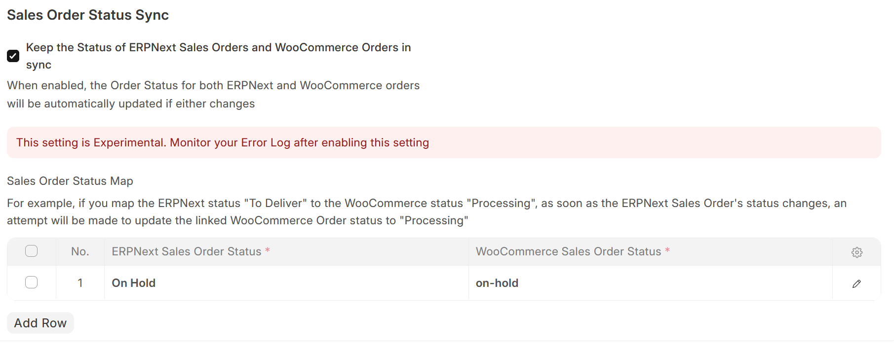 Sales Order Status Sync