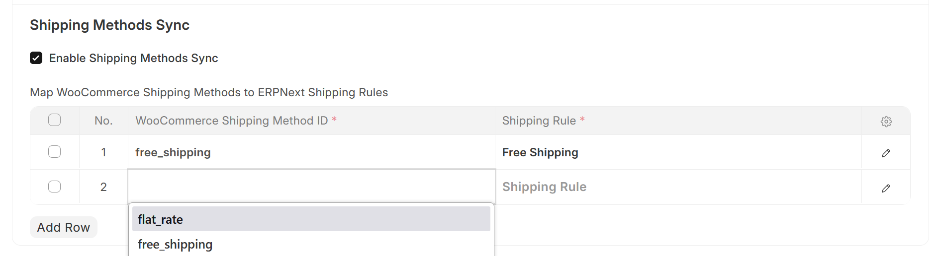 Sales Order Sync Shipping Rule Map